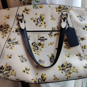COACH PRAIRIE CHALK/FLORAL LEATHER SATCHEL